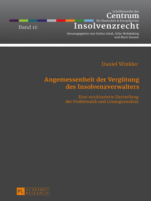 cover image of Angemessenheit der Vergütung des Insolvenzverwalters